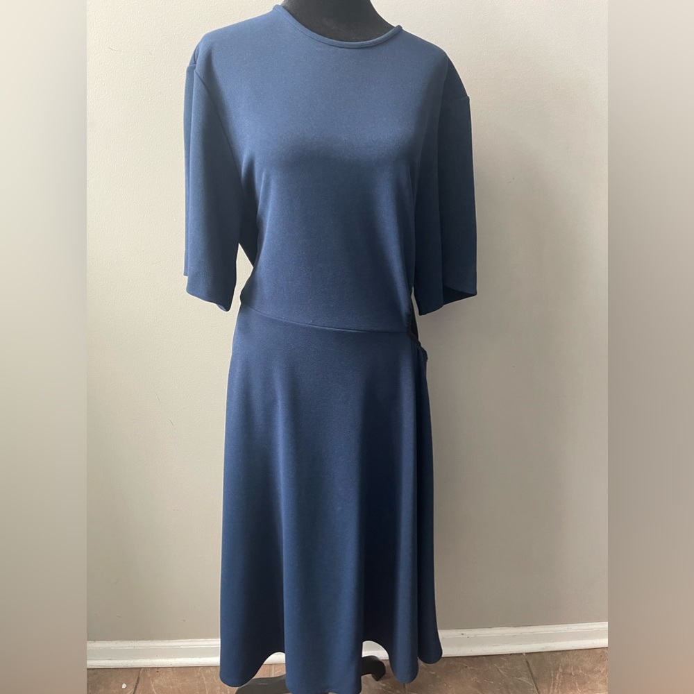 SEE BY CHLOE MAVY BLUE SIDE OUT MIDI DRESS LARGE